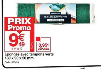 Ăponges avec tampons verts 130 x 90 x 26 mm