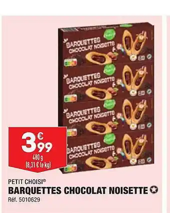 ALDI Barquettes chocolat noisette petit choisi offre