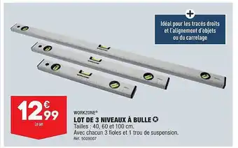 ALDI Lot de 3 niveaux à bulle workzone offre