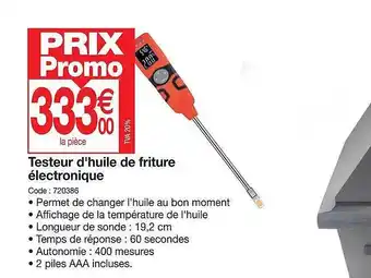 Promocash Testeur d'huile de friture électronique offre