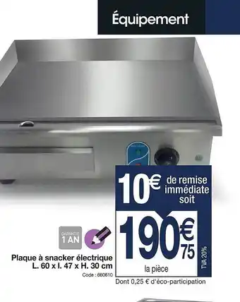 Promocash Plaque à snacker électrique offre