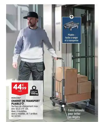ALDI Chariot de transport pliable workzone offre