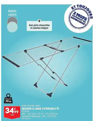 ALDI Séchoir à linge extensible home creation living offre