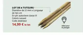 Bricomarché Lot de 6 tuteurs offre