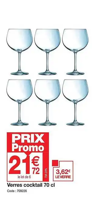 Verres cocktail 70cl