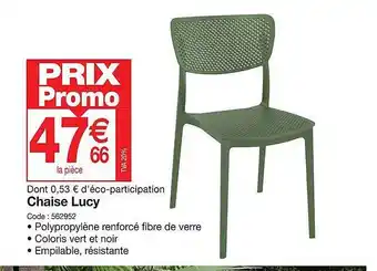 Promocash Chaise lucy offre