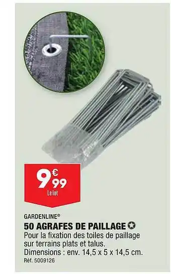 ALDI 50 agrafes de paillage gardenline offre