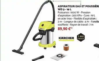 Aspirateur eau et poussière wd 3 - 19l kärcher