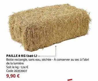 Bricomarché Paille 8 kg 240 l offre