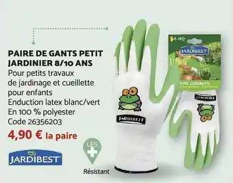 Bricomarché Paire de gants petit jardinier 8 10 ans jardibest offre