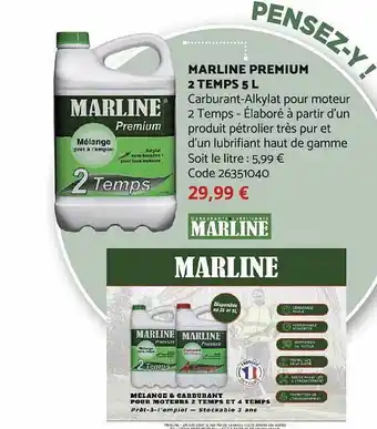 Bricomarché Marline premium 2 temps 5l offre