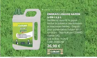 Bricomarché Engrais liquid gazon 3-en-1 2,5l offre