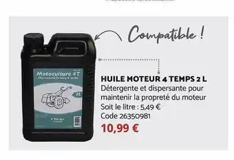 Huile moteur 4 temps 2l