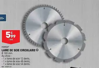 ALDI Lame de scie circulaire ferrex offre