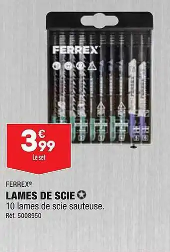 ALDI Lames de scie ferrex offre