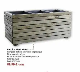 Bac à fleurs 3 bac