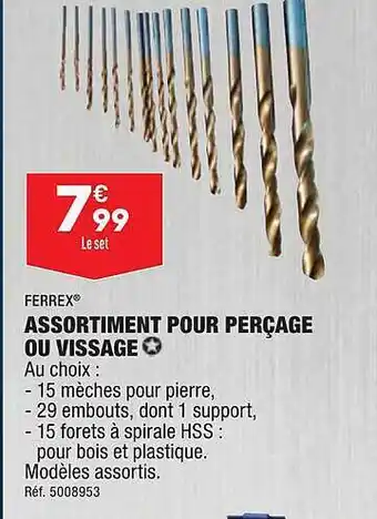 ALDI Assortiment pour perçage ou vissage ferrex offre