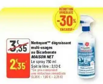 G20 Nettoyant dégraissant multi-usages au bicarbonate maison net offre
