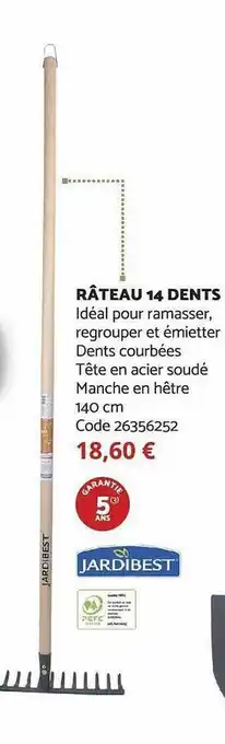 Râteau 14 dents jardibest