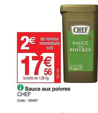 Promocash Sauce aux poivres offre
