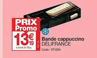 Promocash Bande cappuccino délifrance offre