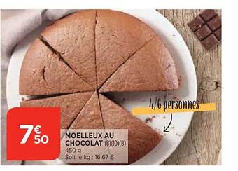 Maximarché Moelleux au chocolat offre