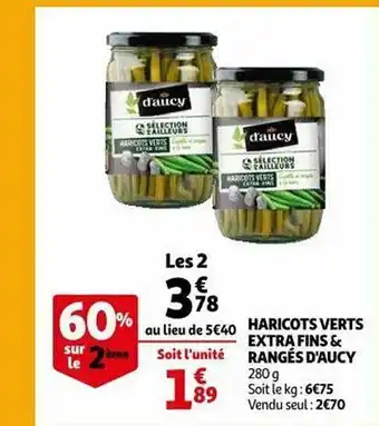 Auchan Haricots verts extra fins & rangés d'aucy offre