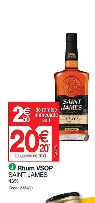 Promocash Rhum vsop saint james offre