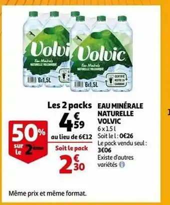 Auchan Eau minérale naturelle volvic offre