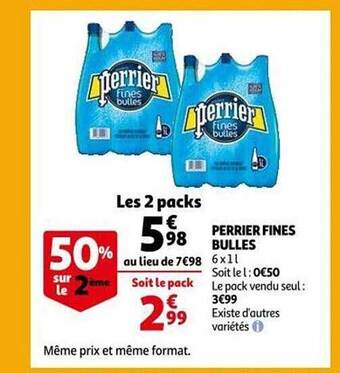 Auchan Perrier fines bulles offre