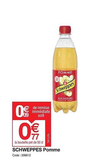Promocash Schweppes pomme offre