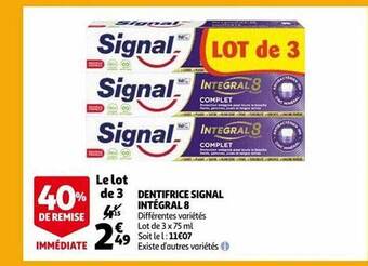 Auchan Dentifrice signal intégral 8 offre