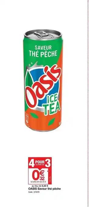 Promocash Oasis saveur thé pêche offre