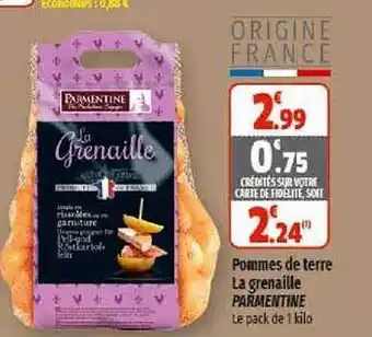 Coccinelle Supermarché Pommes de terre la grenaille parmentine offre