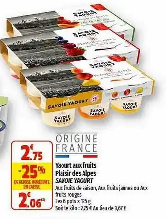 Coccinelle Express Yaourt aux fruits plaisir des alpes savoie yaourt offre