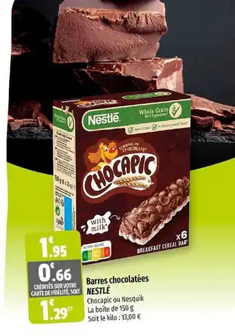 Coccinelle Supermarché Barres chocolatées nestlé offre