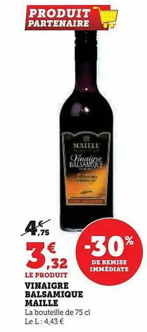 Vinaigre balsamique maille -30% de remise immédiate