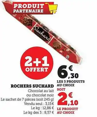 Hyper U Rochers suchard 2+1 offert offre