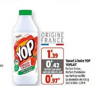 Yaourt à boire yop yoplait