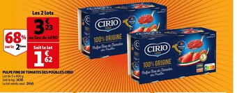 Auchan Pulpe Fine De Tomates Des Pouilles Cirio offre