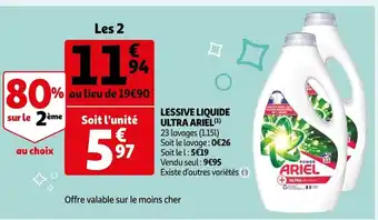 Auchan Lessive Liquide Ultra Ariel offre