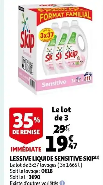 Auchan Lessive Liquide Sensitive Skip offre
