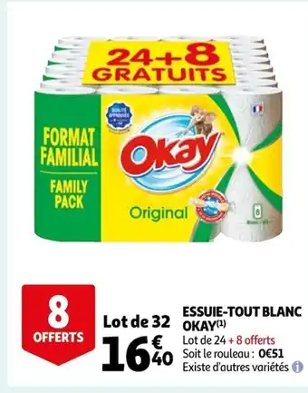 Auchan Essuie-Tout Blanc Okay offre
