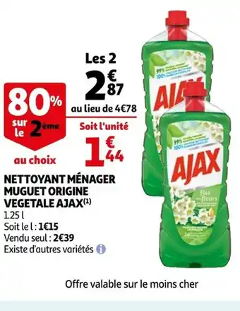 Auchan Nettoyant Ménager Muguet Origine Vegetale Ajax offre