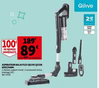Auchan Aspirateur Balai Flex Qilive Q5328 600124684 offre