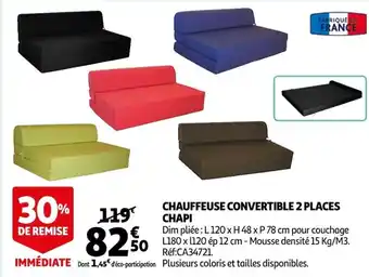 Auchan Chauffeuse Convertible 2 Places Chapi offre