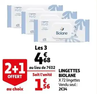 Auchan Lingettes Biolane offre