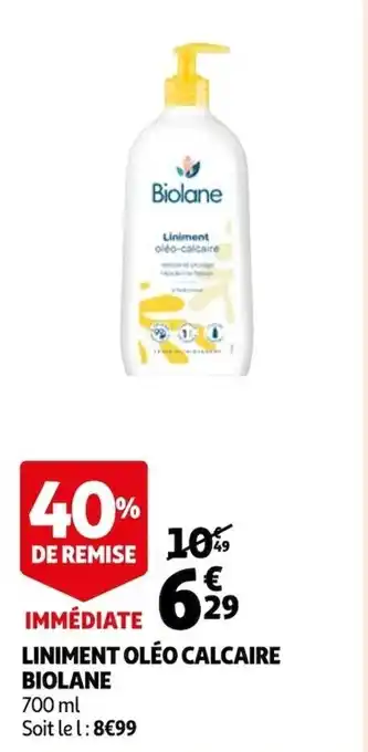 Auchan Liniment Oléo Calcaire Biolane offre