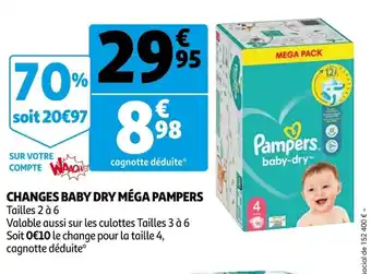 Auchan Changes Baby Dry Méga Pampers offre