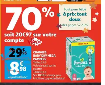 Auchan Changes Baby Dry mega Pampers offre